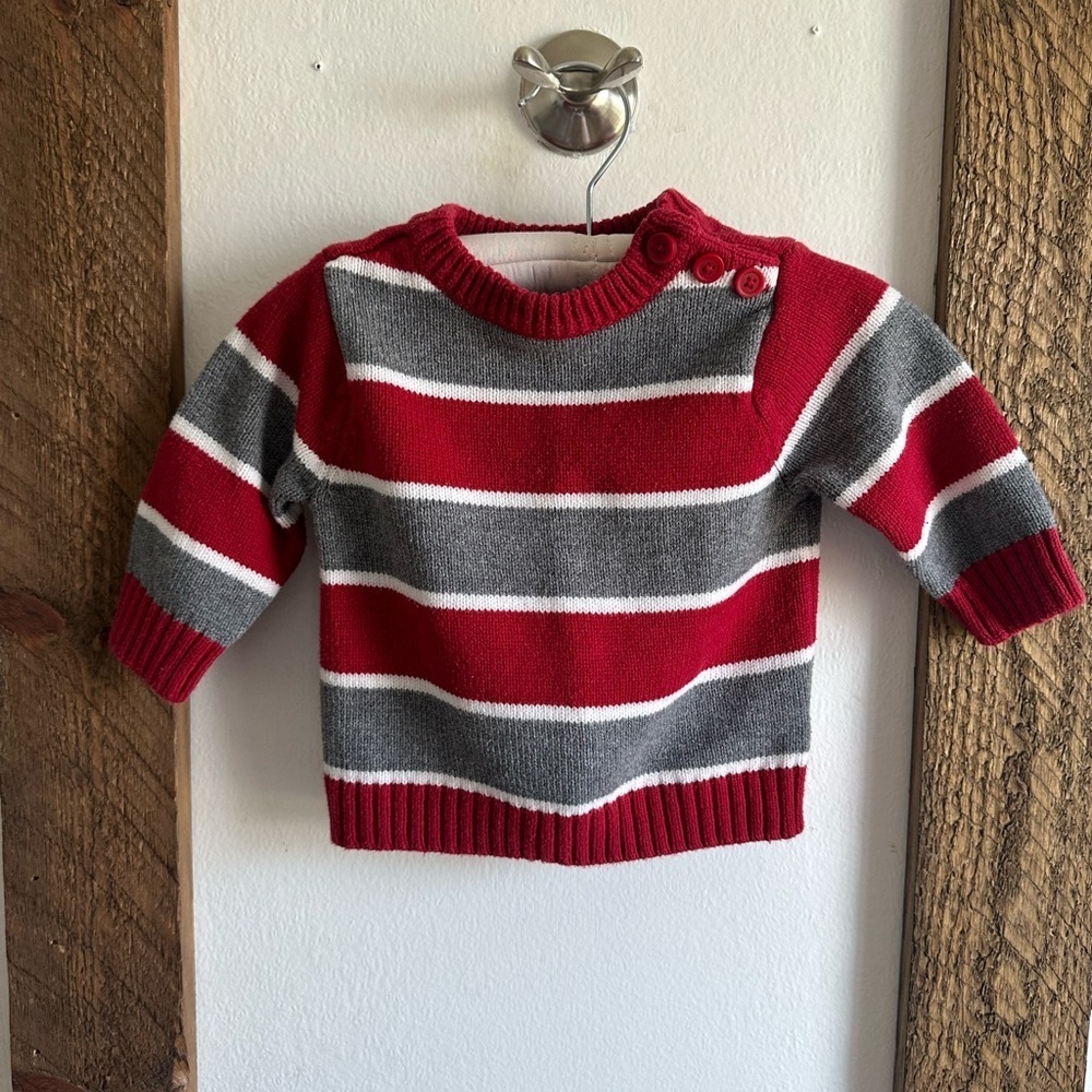 Y2K Children’s Place 6-9 Baby Boy Striped Heavy Warm Sweater 
EUC